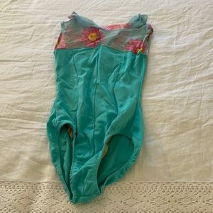 Ballet leotard with floral mesh